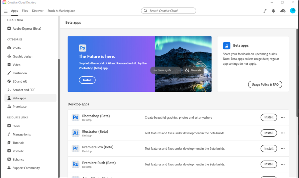 Program Adobe creative cloud ponuja beta različico Adobe Photoshopa 